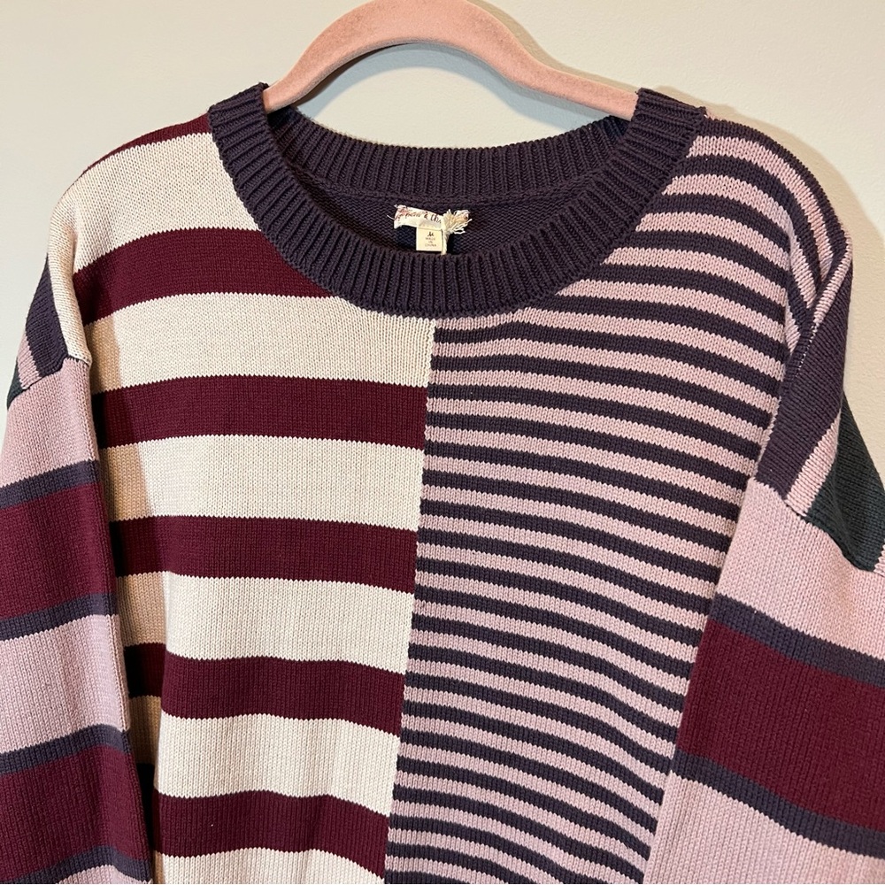 Hem & Thread Women’s Purple Striped Sweater Medium NWT - Picture 2 of 10